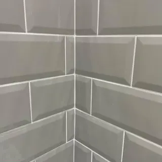 Completed bathroom wall tiling