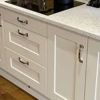 Kitchen wall and base units fitted in place
